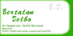 bertalan delbo business card